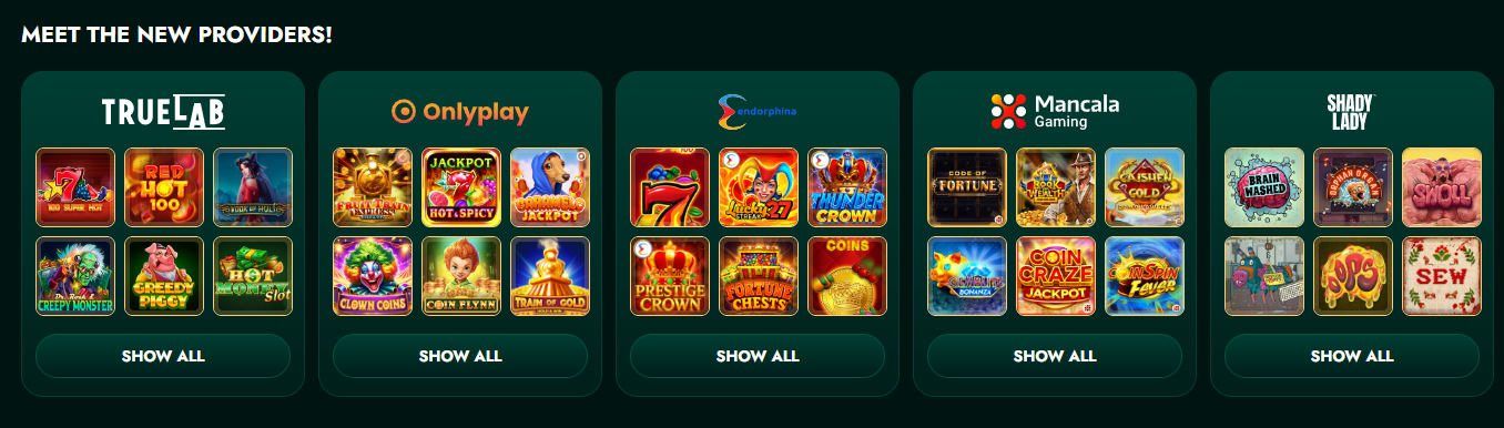 Winlion Slots New Providers