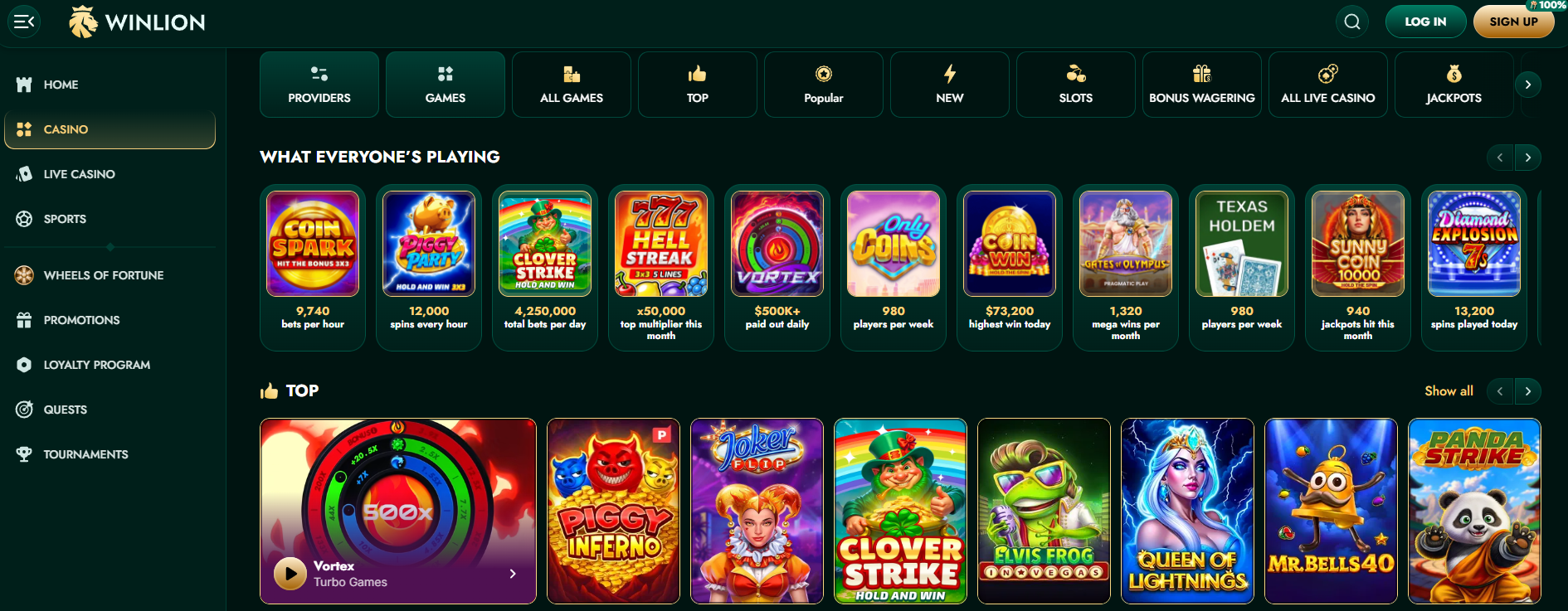 Overview of Winlion Slots Casino