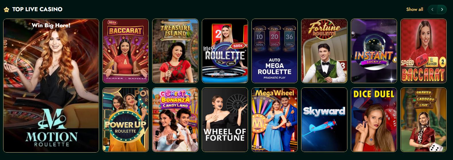 Winlion Table Games, Live Casino, and More